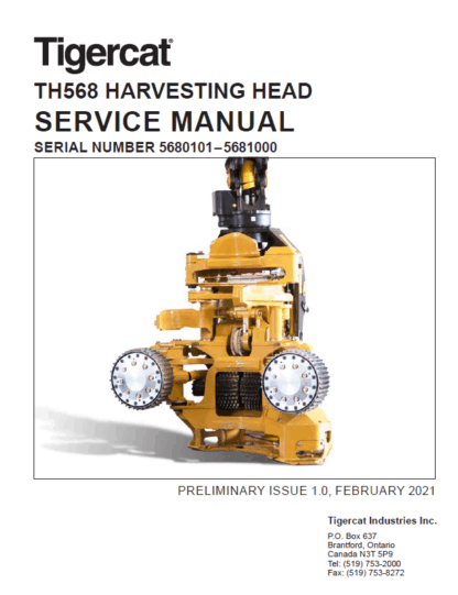 Tigercat TH568 Harvesting Head Service Repair Manual PDF Download